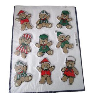 Christmas Teddy Bear Puffy Stickers Vintage 80s DBGCI EUC New Other
